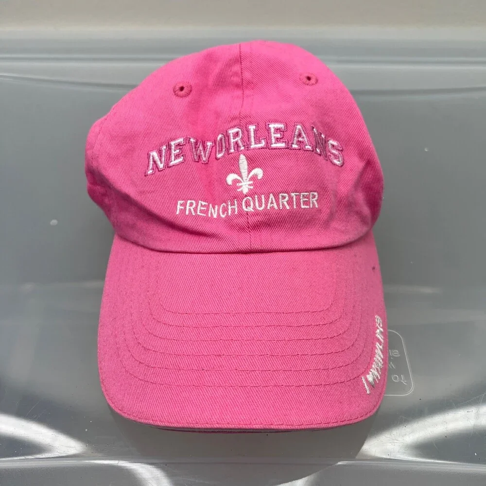 New Orleans Hat Womens Adjustable Pink Strap Baseball Cap‎ Party Festival French